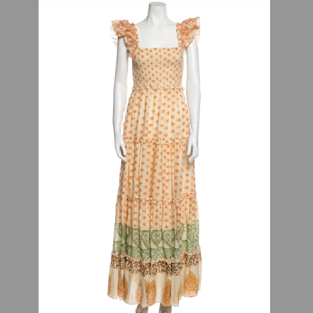 Anthropologie/Love the Label floral tiered cottage core maxi dress bohemian size
